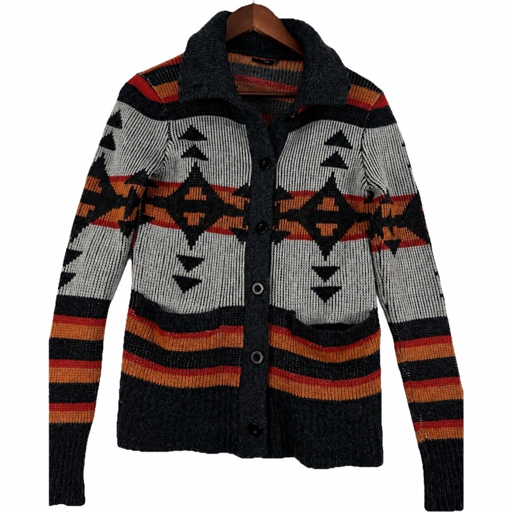 Nixon Artisan Southwestern Knit Cardigan Wool‎ Blend sz Small
